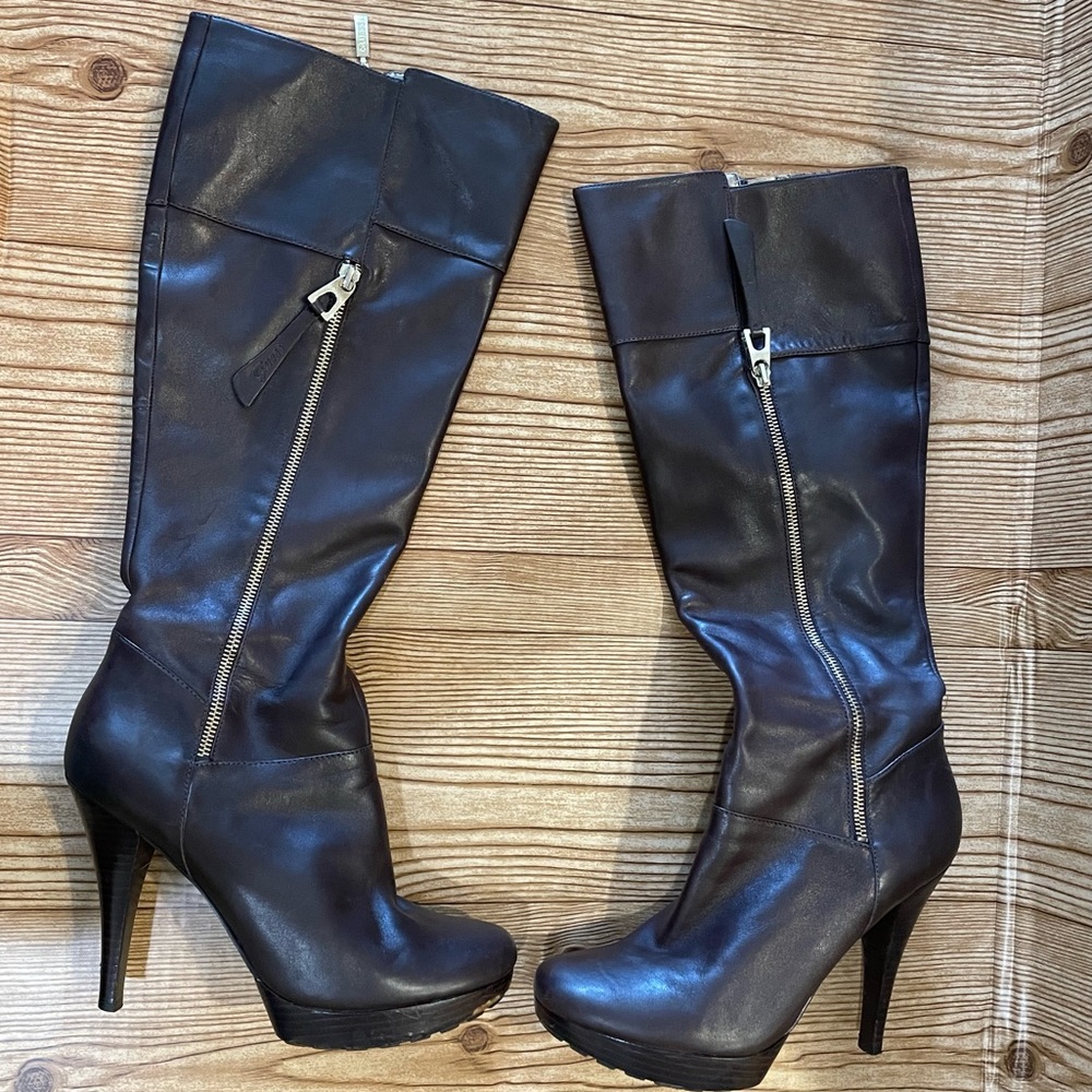 Guess Brown Tall Heel Boots Sz 10